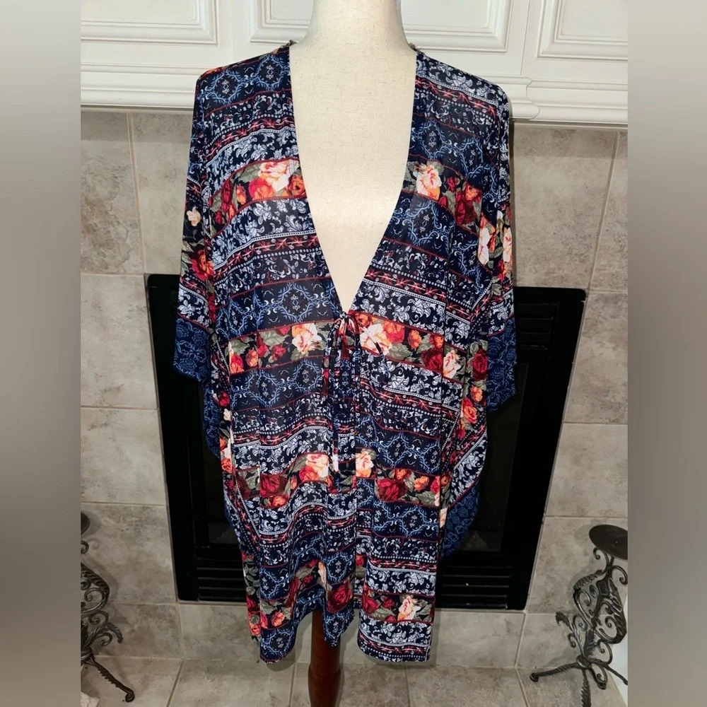 Ember Women's Duster Kimono Open Front Size Medium